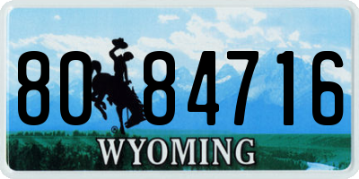 WY license plate 8084716