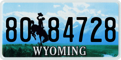 WY license plate 8084728