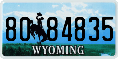 WY license plate 8084835
