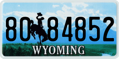 WY license plate 8084852