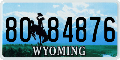 WY license plate 8084876