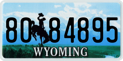 WY license plate 8084895