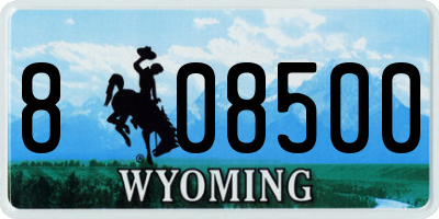 WY license plate 808500