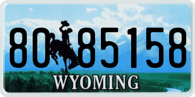 WY license plate 8085158