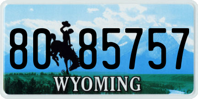 WY license plate 8085757