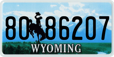 WY license plate 8086207