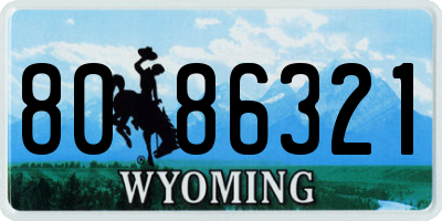 WY license plate 8086321