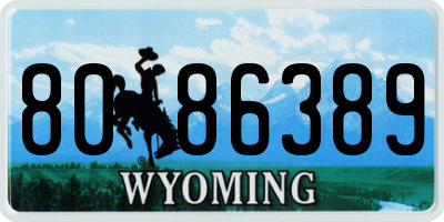 WY license plate 8086389
