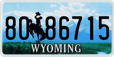 WY license plate 8086715