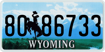 WY license plate 8086733