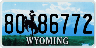WY license plate 8086772