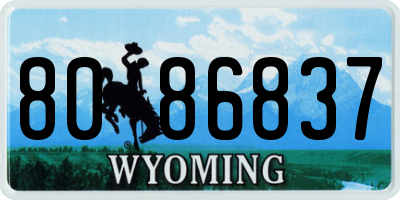 WY license plate 8086837