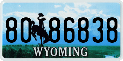 WY license plate 8086838