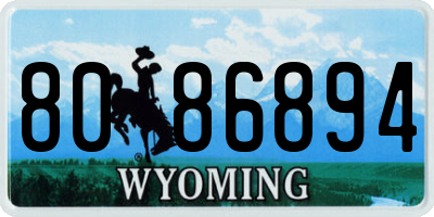 WY license plate 8086894