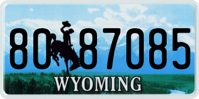 WY license plate 8087085