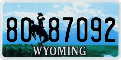 WY license plate 8087092