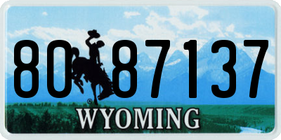 WY license plate 8087137