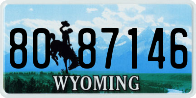 WY license plate 8087146