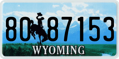 WY license plate 8087153