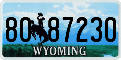 WY license plate 8087230