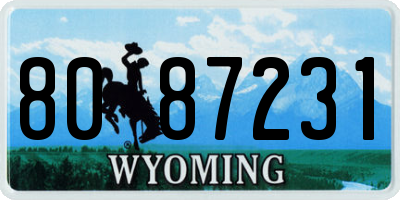 WY license plate 8087231