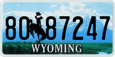 WY license plate 8087247