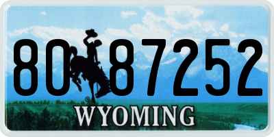 WY license plate 8087252