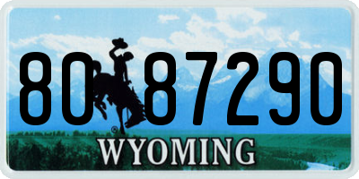 WY license plate 8087290