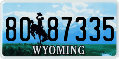 WY license plate 8087335
