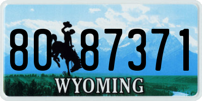 WY license plate 8087371