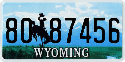 WY license plate 8087456