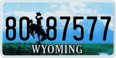 WY license plate 8087577