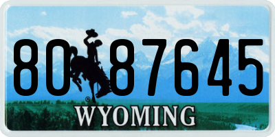 WY license plate 8087645