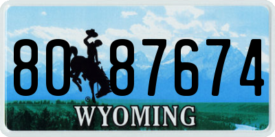 WY license plate 8087674