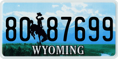 WY license plate 8087699