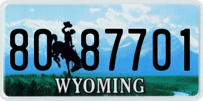 WY license plate 8087701