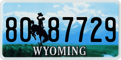 WY license plate 8087729