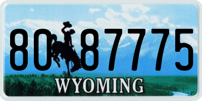 WY license plate 8087775