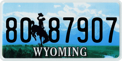 WY license plate 8087907
