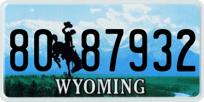 WY license plate 8087932