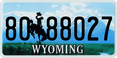WY license plate 8088027