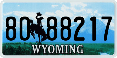 WY license plate 8088217