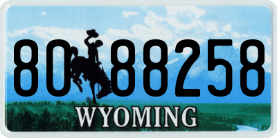 WY license plate 8088258