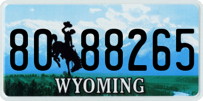 WY license plate 8088265