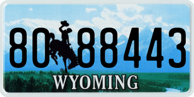 WY license plate 8088443