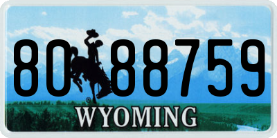 WY license plate 8088759