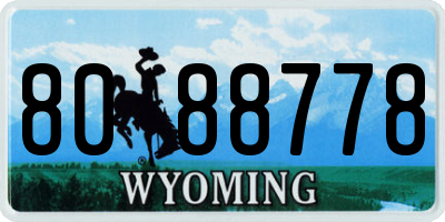 WY license plate 8088778