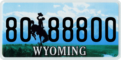 WY license plate 8088800