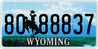 WY license plate 8088837