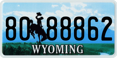 WY license plate 8088862